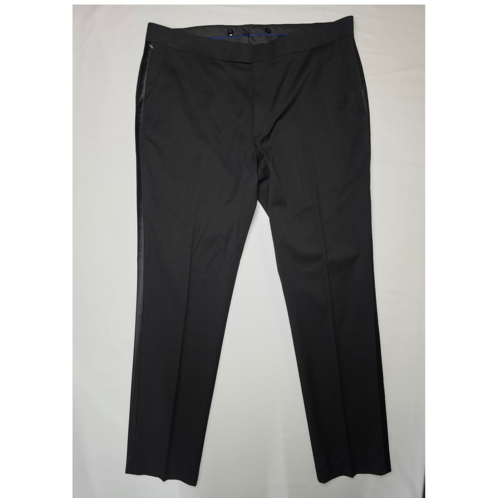Kenneth Cole Reaction Tuxedo Pants Mens 37X32 Navy Straight Leg Suit Trouser NWT